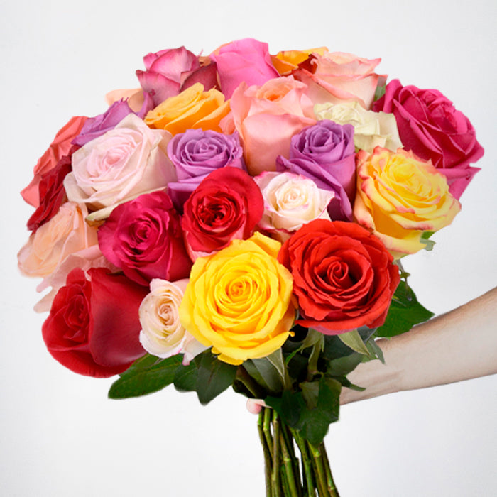 Flying Colors Fresh Rose Bouquet