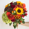 beautiful fall colored harvest flowers