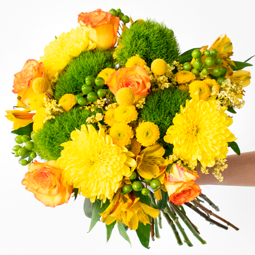 Sassy Citrus Yellow Flower Arrangement