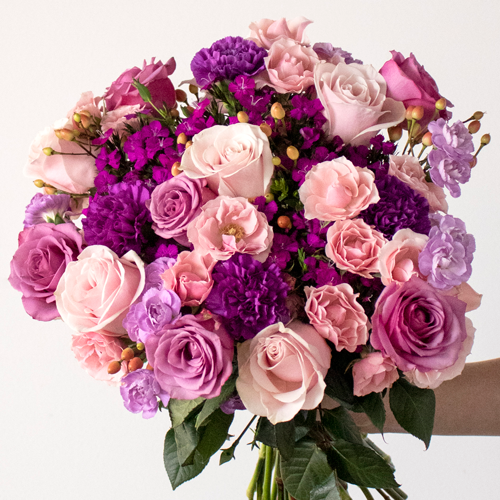 Hello There Pink and Purple Flower Arrangement