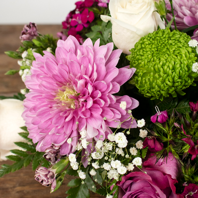 Simple Beauty Fresh Green and Pink Flowers DIY Box