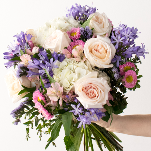 Moving Forward Purple and White Flower Bouquet
