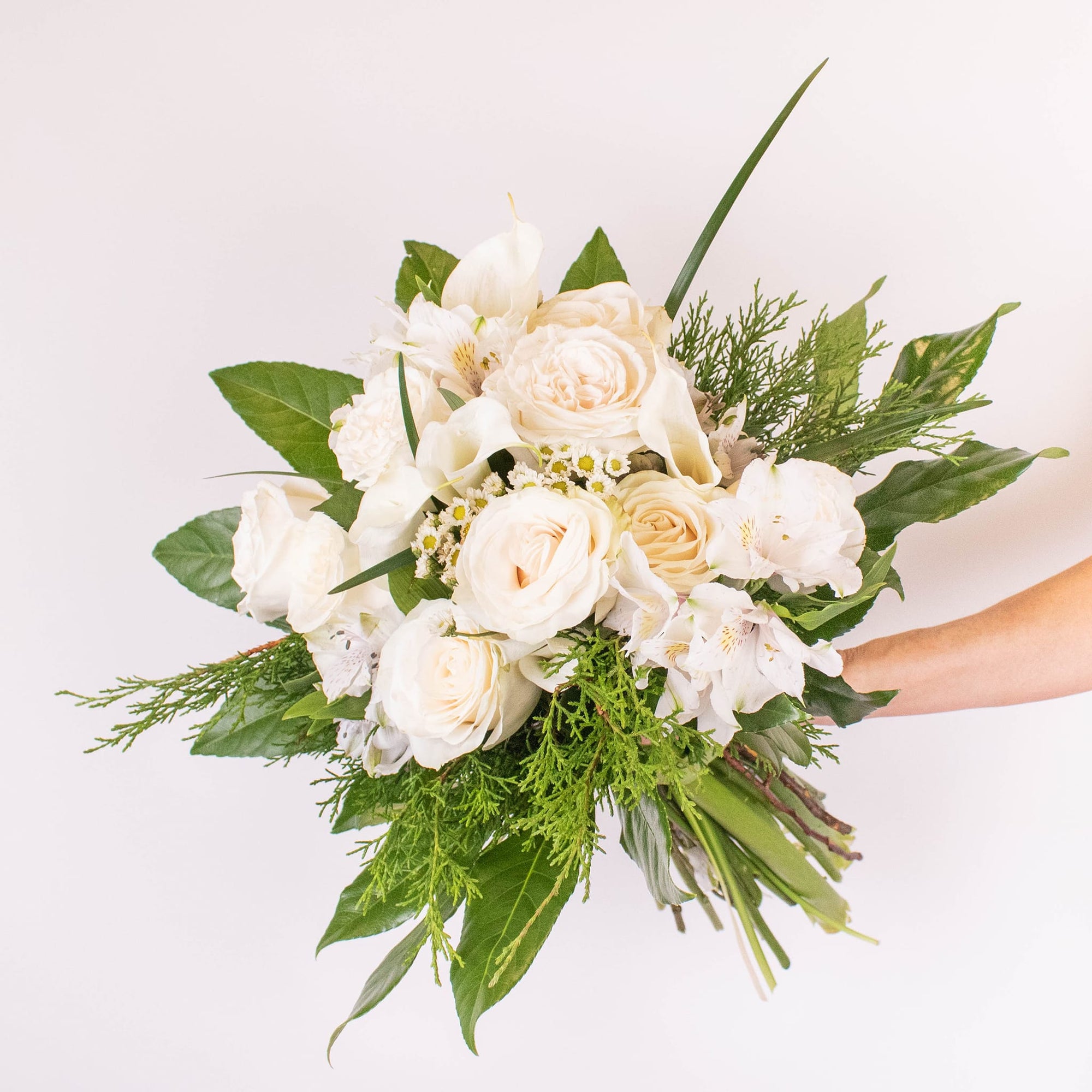 Simple Love White Rose Bouquet