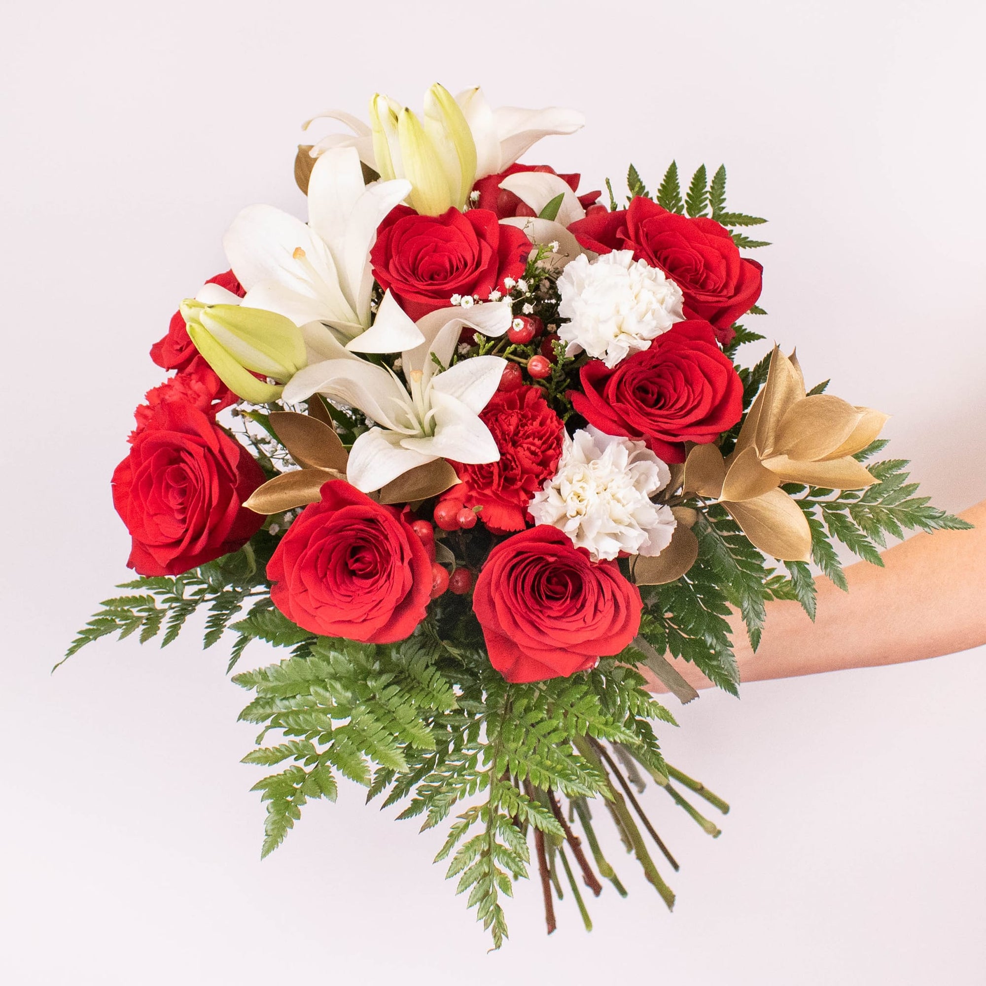 And To All a Good Night Red Rose Holiday Bouquet