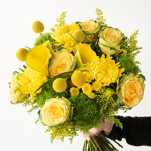 Sunny Bike Ride Yellow Flower Bouquet